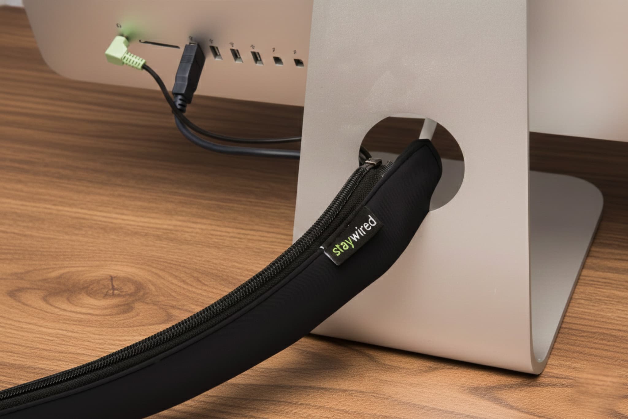 StayWired cable management in home office